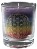 Bougie Chakras 7 Couleurs - Fleur de Vie