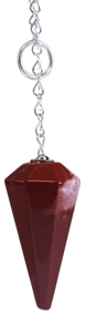 Pendule facette jaspe rouge