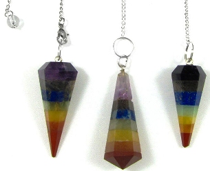 Pendule cone 8 facettes 7 chakras