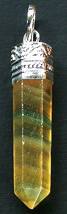 Pendentif fluorine multicolore pointe polie