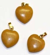 Jade jaune pendentif coeur