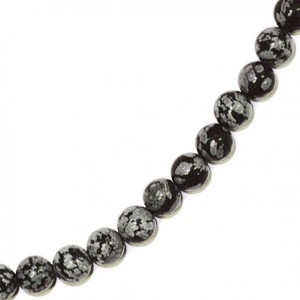 Obsidienne neige bracelet boule 8 mm