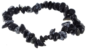 Obsidienne neige bracelet baroque