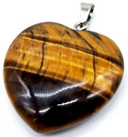 Oeil de tigre pendentif coeur