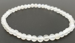 Bracelet Pierre de Lune Blanche perle 4mm Madagascar