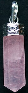 Quartz Rose pendentif pointe polie