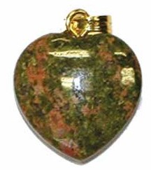 Pendentif coeur unakite