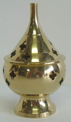 Encensoir laiton avec couvercle D6 H9 cm