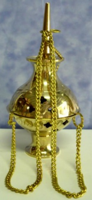 Encensoir d'église H12cm avec croix
