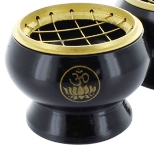Brûle encens avec grille incrustation OM
