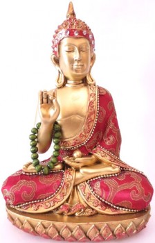 Bouda Thai rouge et or avec collier